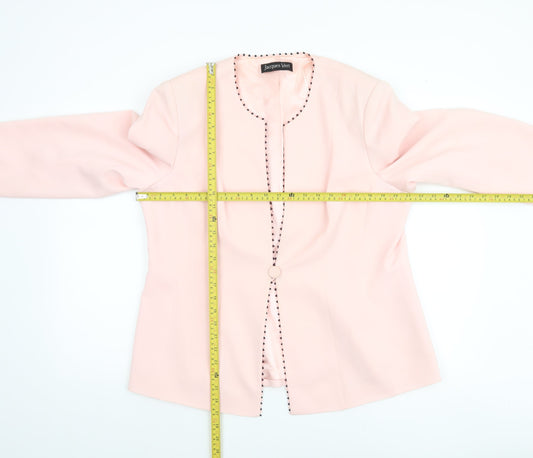 Jacques Vert Women Pink Lined Single-Breasted Suit Jacket UK 18
