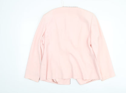 Jacques Vert Women Pink Lined Single-Breasted Suit Jacket UK 18