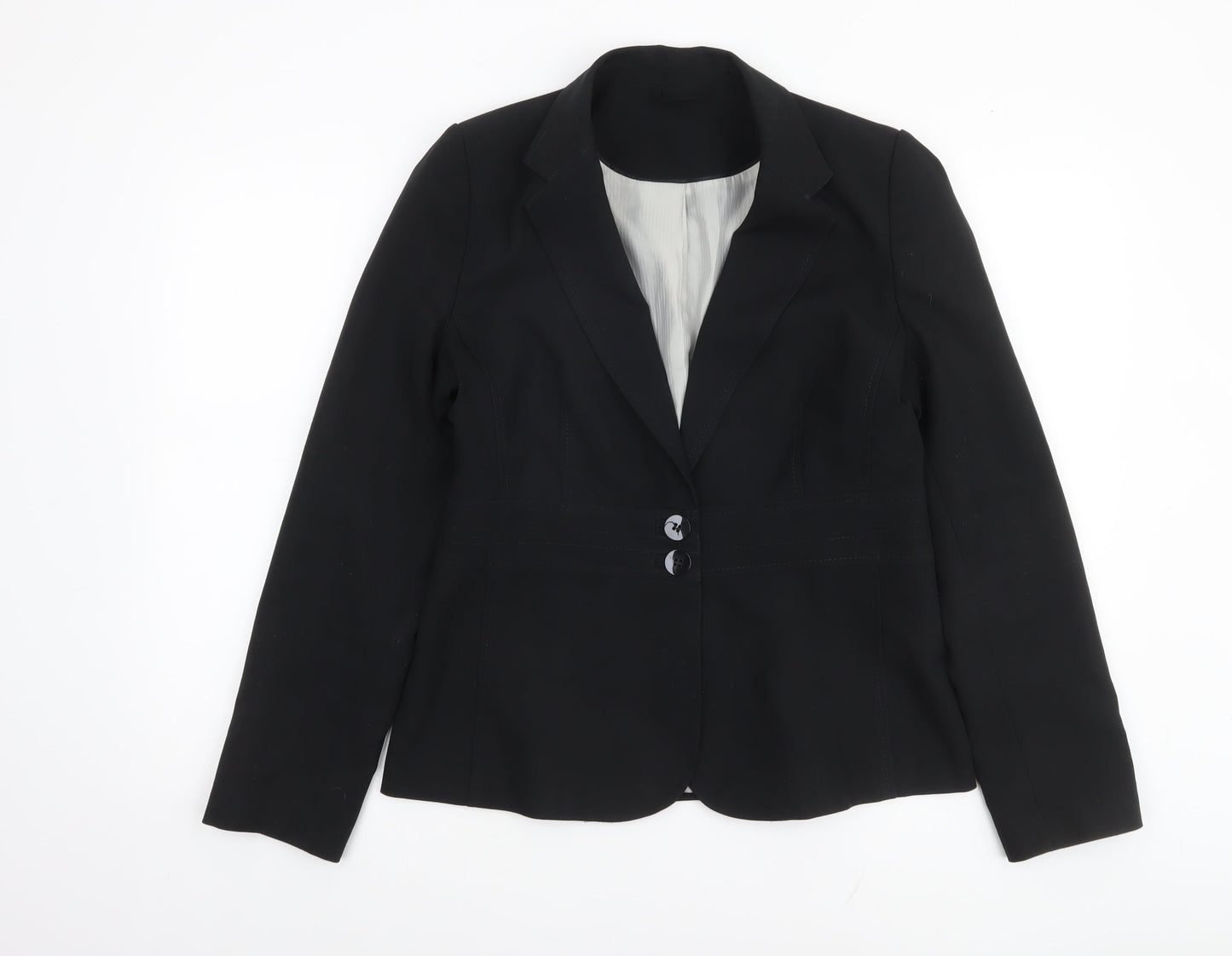 New Look Women Black Blazer Jacket UK 14 Regular Fit Tailored Workwear