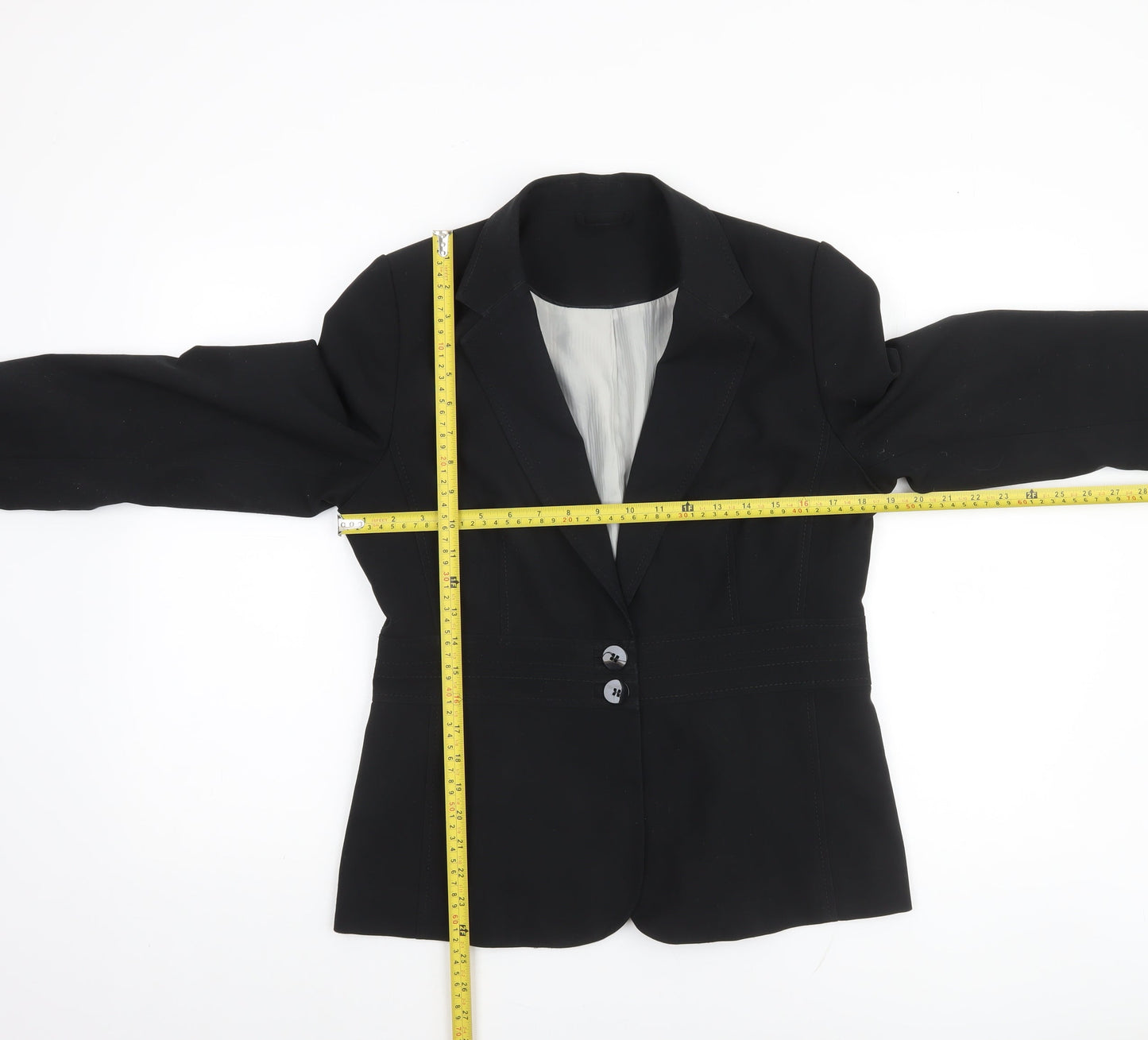 New Look Women Black Blazer Jacket UK 14 Regular Fit Tailored Workwear