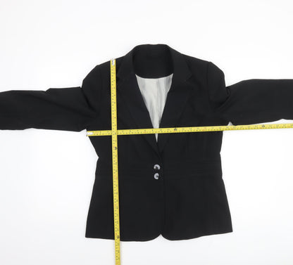 New Look Women Black Blazer Jacket UK 14 Regular Fit Tailored Workwear