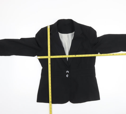 New Look Women Black Blazer Jacket UK 14 Regular Fit Tailored Workwear