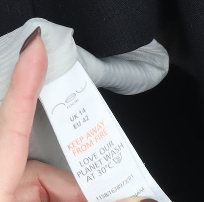 New Look Women Black Blazer Jacket UK 14 Regular Fit Tailored Workwear