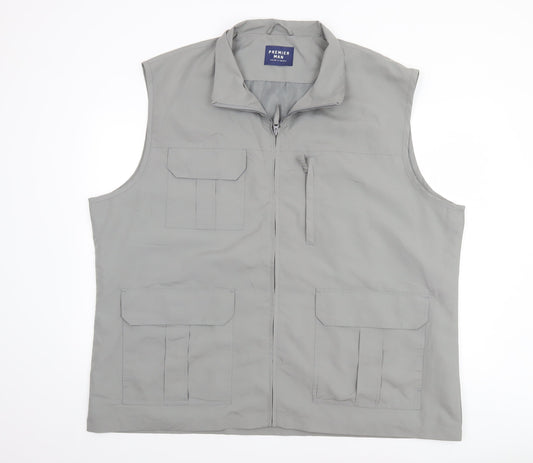 Mens UK Size 2XL Premier Man Grey Bodywarmer