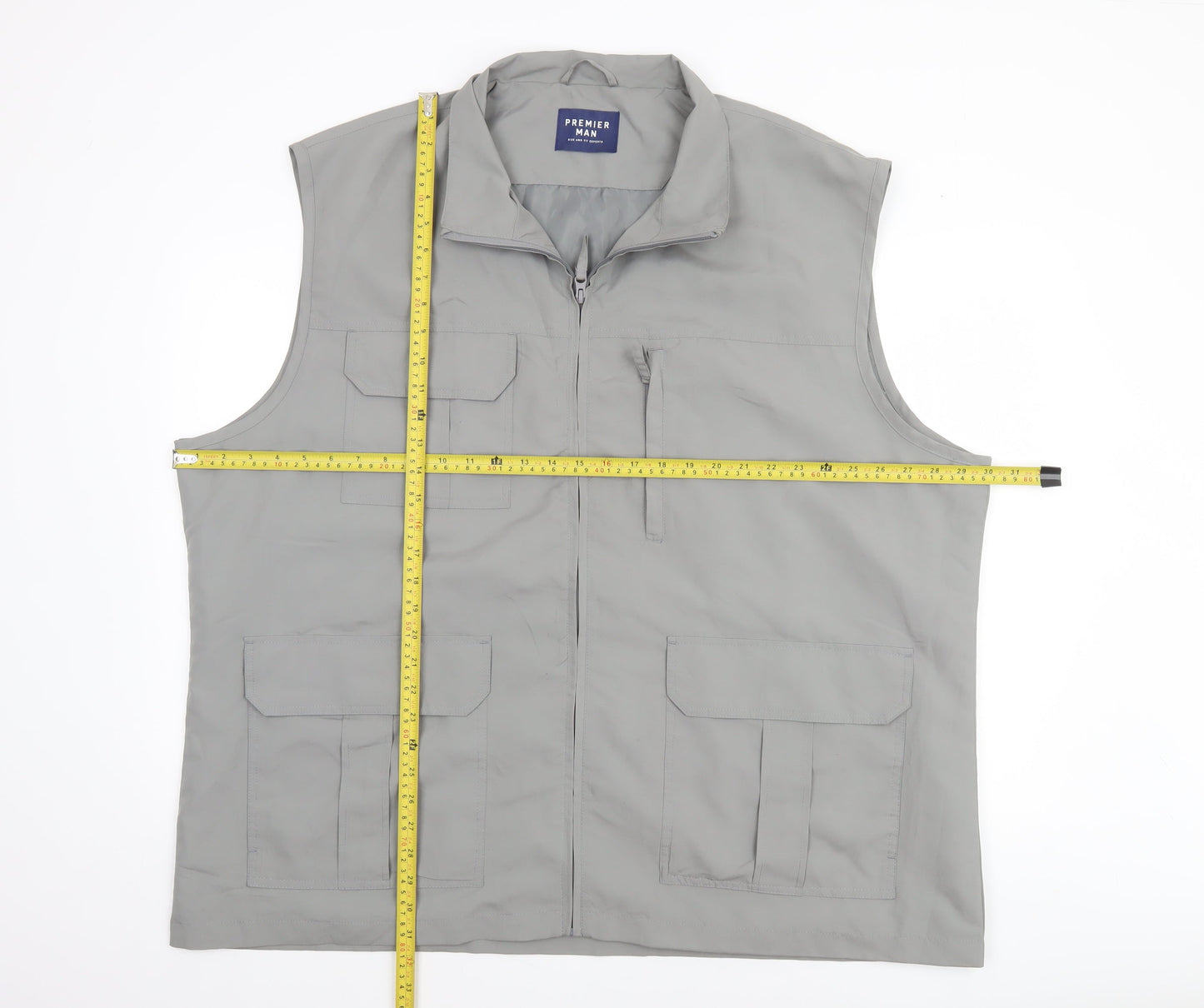 Mens UK Size 2XL Premier Man Grey Bodywarmer