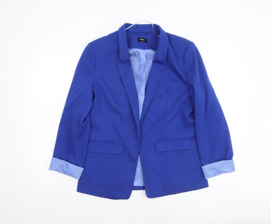 Oasis Women's Blue Single-Breasted Blazer Size 16 Classic Fit