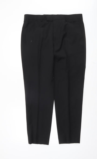 Marks and Spencer Autograph Black Tailored Wool Blend Men's Dress Trousers 36S