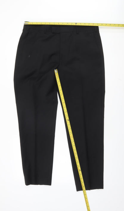 Marks and Spencer Autograph Black Tailored Wool Blend Men's Dress Trousers 36S