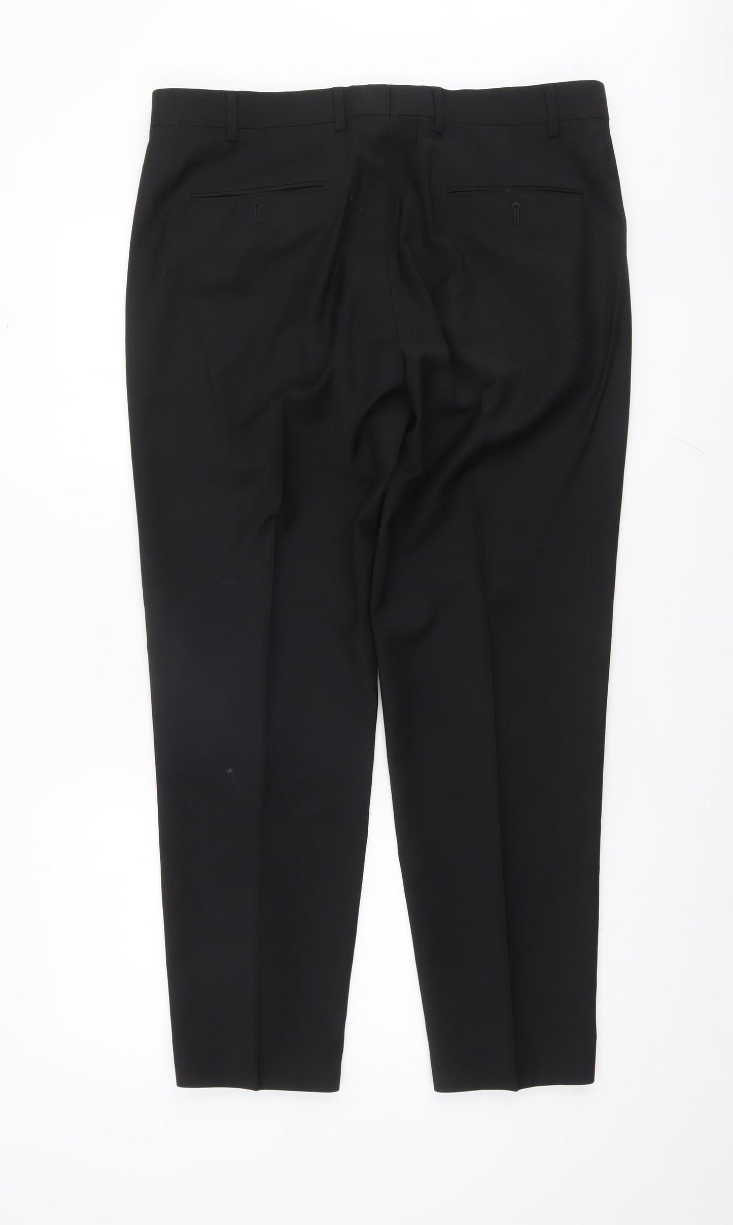 Marks and Spencer Autograph Black Tailored Wool Blend Men's Dress Trousers 36S