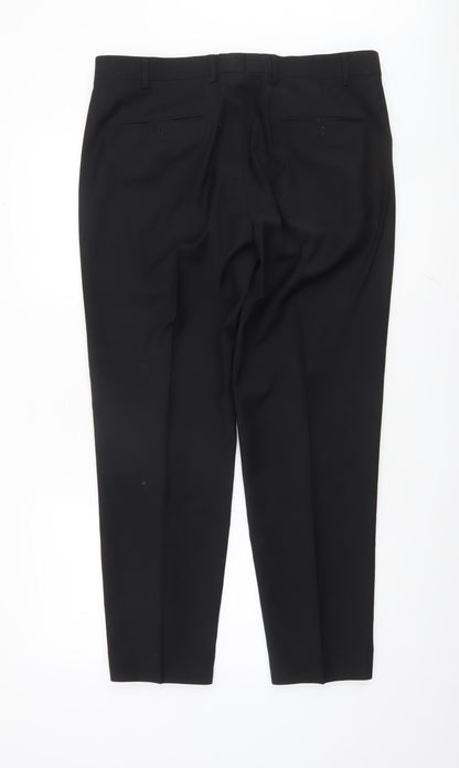 Marks and Spencer Autograph Black Tailored Wool Blend Men's Dress Trousers 36S