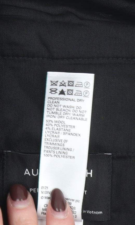 Marks and Spencer Autograph Black Tailored Wool Blend Men's Dress Trousers 36S