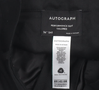 Marks and Spencer Autograph Black Tailored Wool Blend Men's Dress Trousers 36S