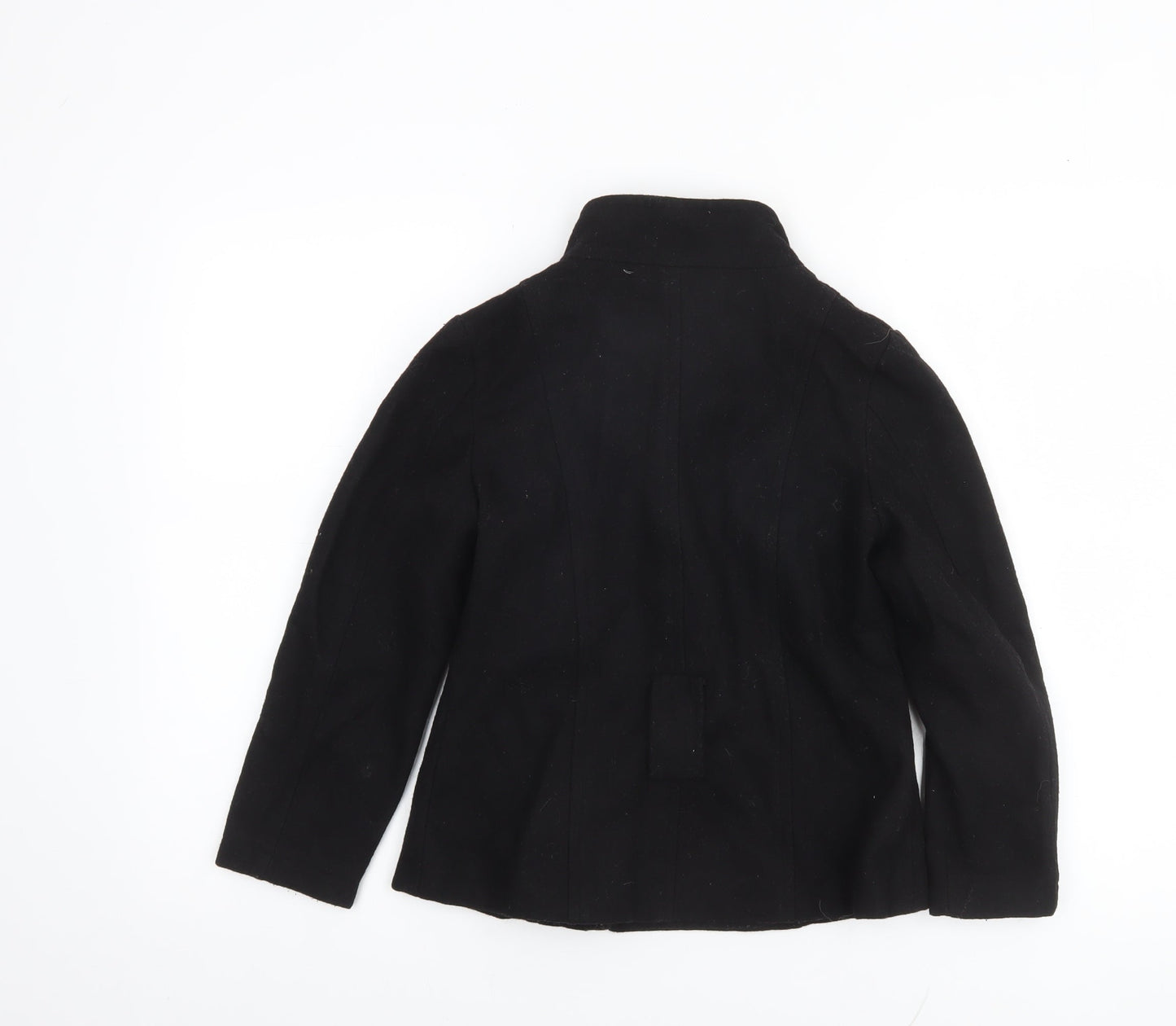 Back to School Girls Black Wool Blend Double-Breasted Pea Coat 9-10 Years