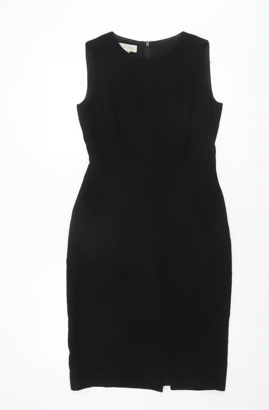 Hobbs Women Black Wool Sheath Dress Size 8 Work Formal