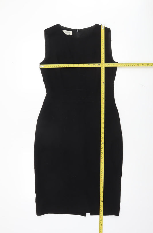 Hobbs Women Black Wool Sheath Dress Size 8 Work Formal