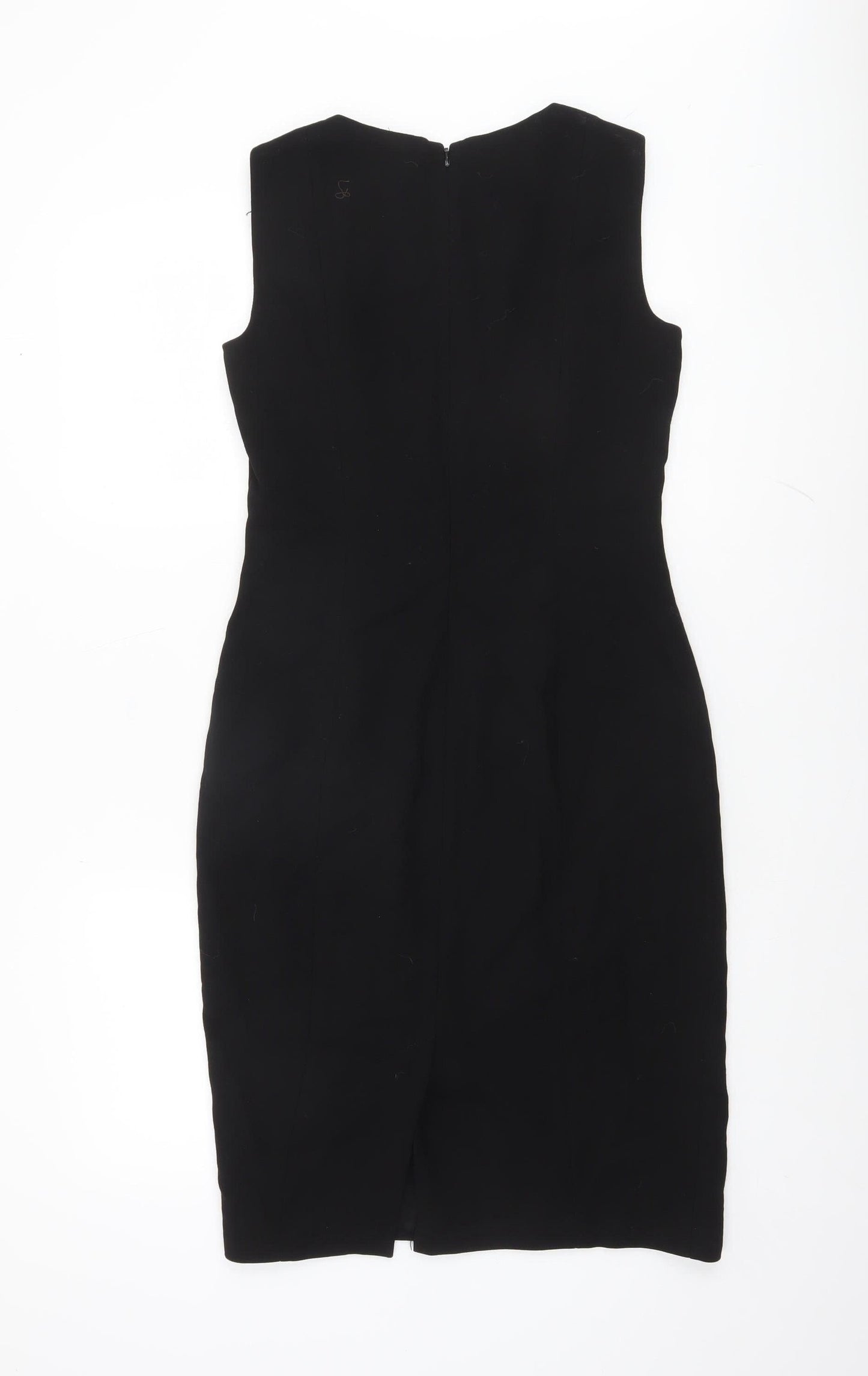 Hobbs Women Black Wool Sheath Dress Size 8 Work Formal