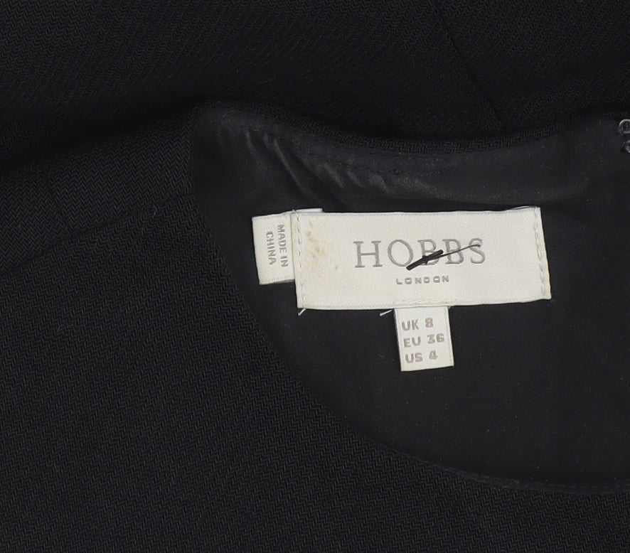 Hobbs Women Black Wool Sheath Dress Size 8 Work Formal
