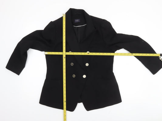 Marks and Spencer Women Black Double-Breasted Blazer UK 14