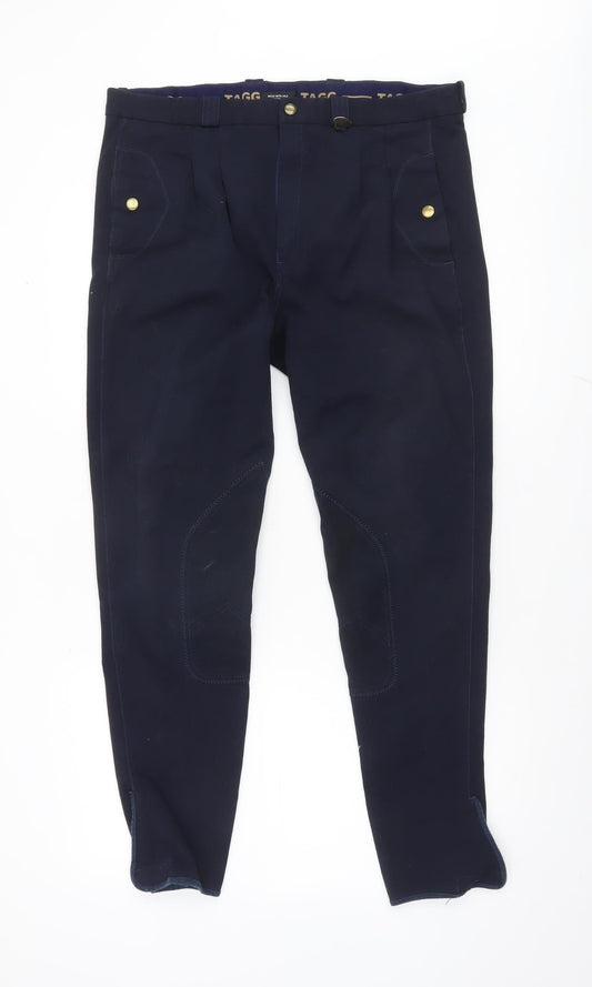 TAGG Mens Blue 36 Slim Fit Stretch Trousers