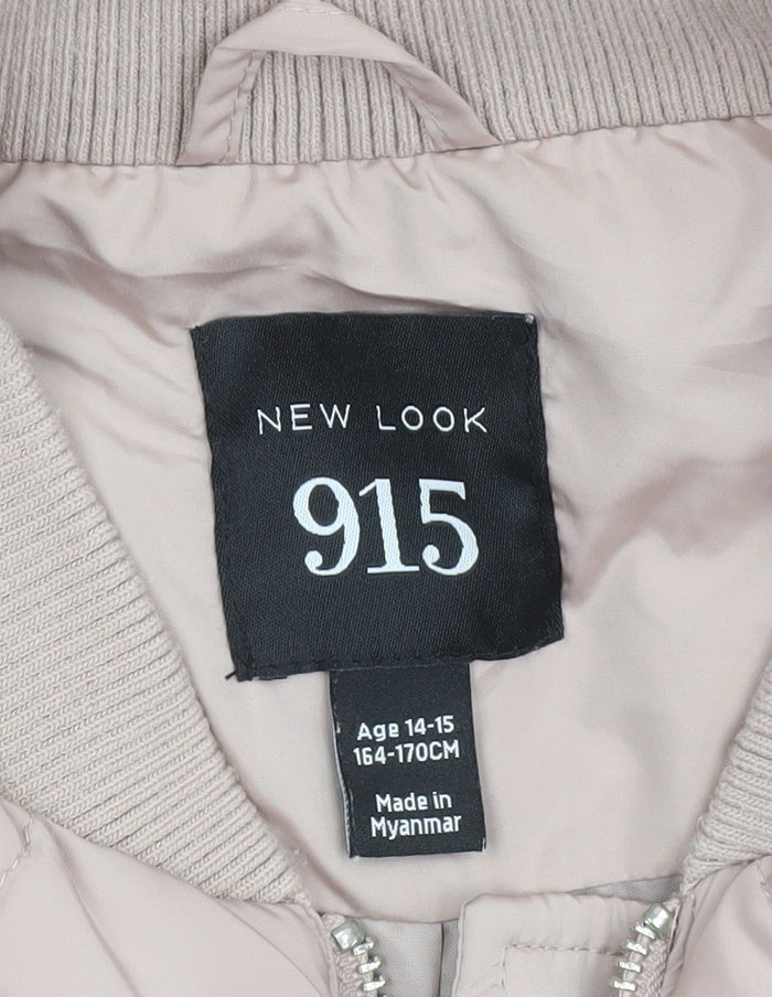Girls UK Size 14-15 Years New Look Beige Bomber Jacket