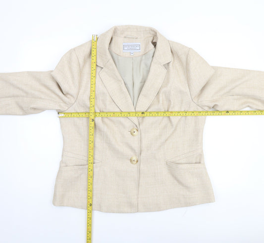 Debenhams Classics Women Beige Size 16 Two-Button Blazer Jacket