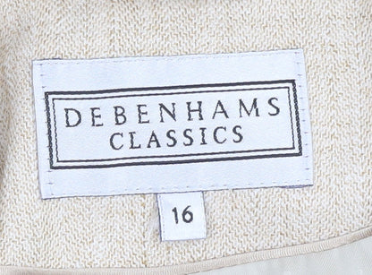 Debenhams Classics Women Beige Size 16 Two-Button Blazer Jacket