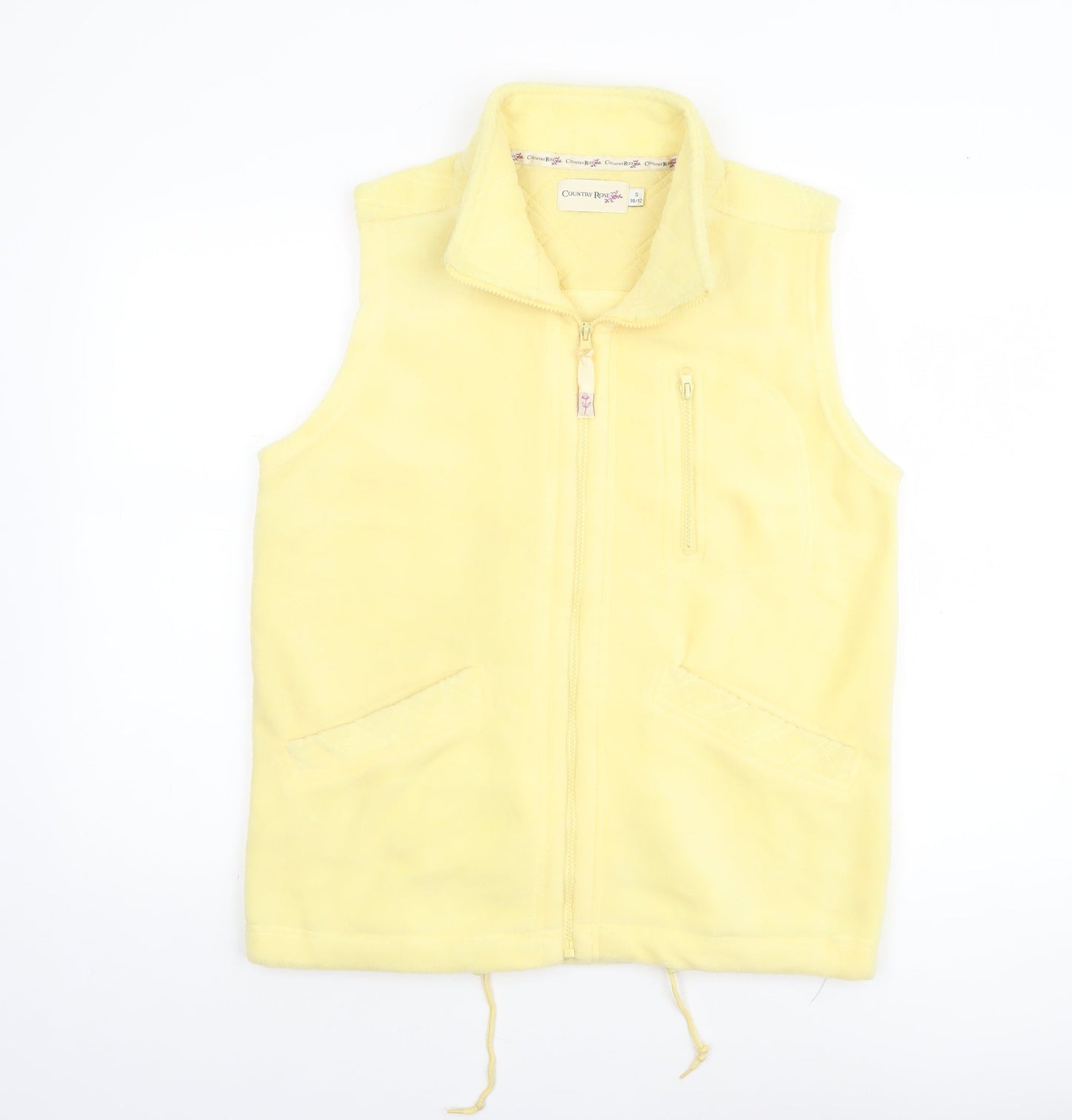 Country Rose Women's Yellow Fleece Waistcoat Size S (10/12) Zip Bodywarmer