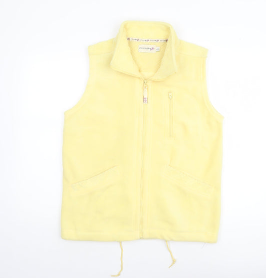 Country Rose Women's Yellow Fleece Waistcoat Size S (10/12) Zip Bodywarmer