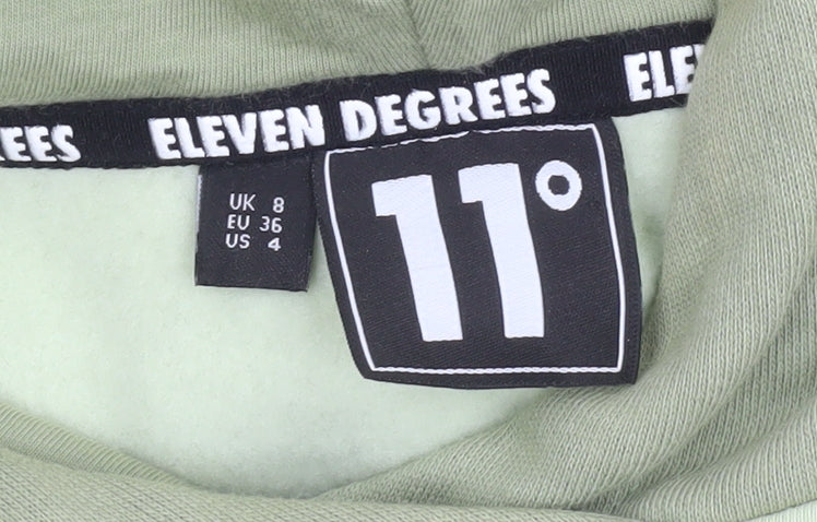 Womens UK Size 8 Eleven Degrees Green Pullover Hoodie