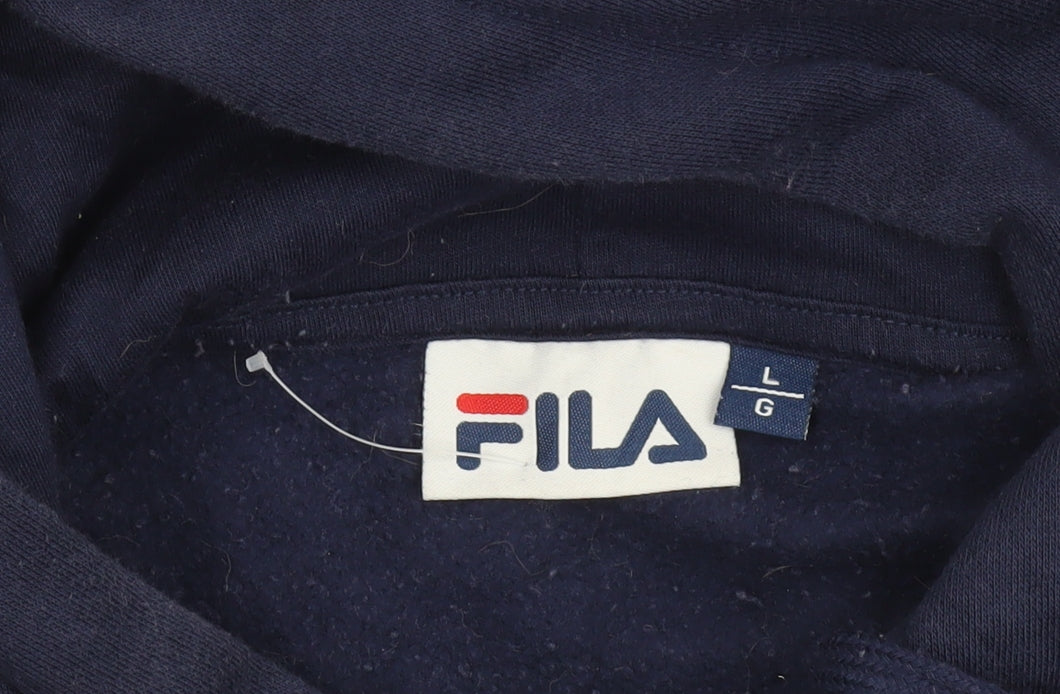 Mens UK Size L FILA Blue Pullover Hoodie