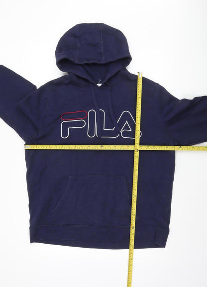 Mens UK Size L FILA Blue Pullover Hoodie