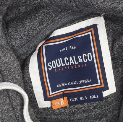 Womens UK Size 8 SoulCal & Co Grey Full Zip Hoodie