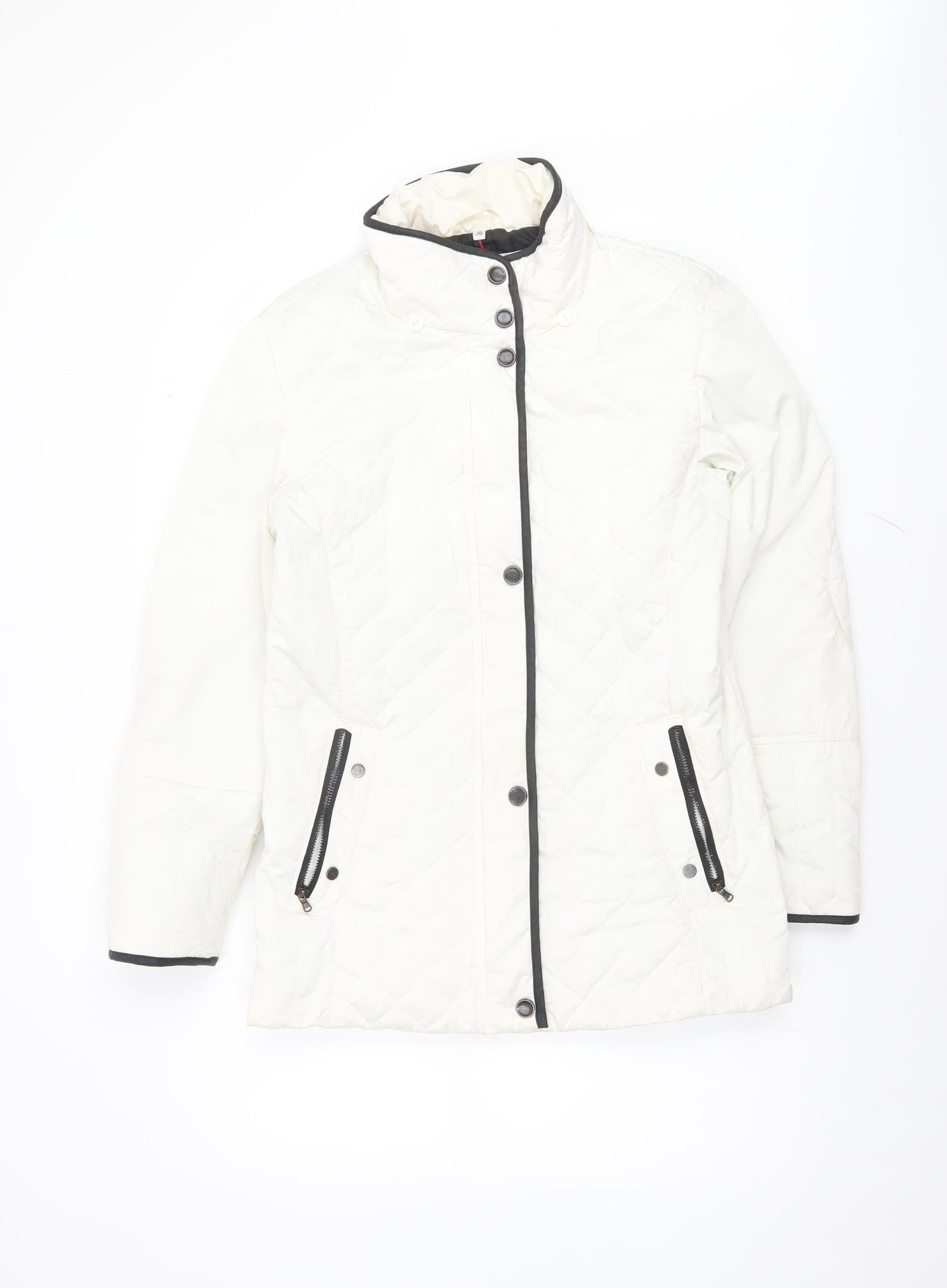 Womens UK Size 8 Frandsen White Quilted Coat