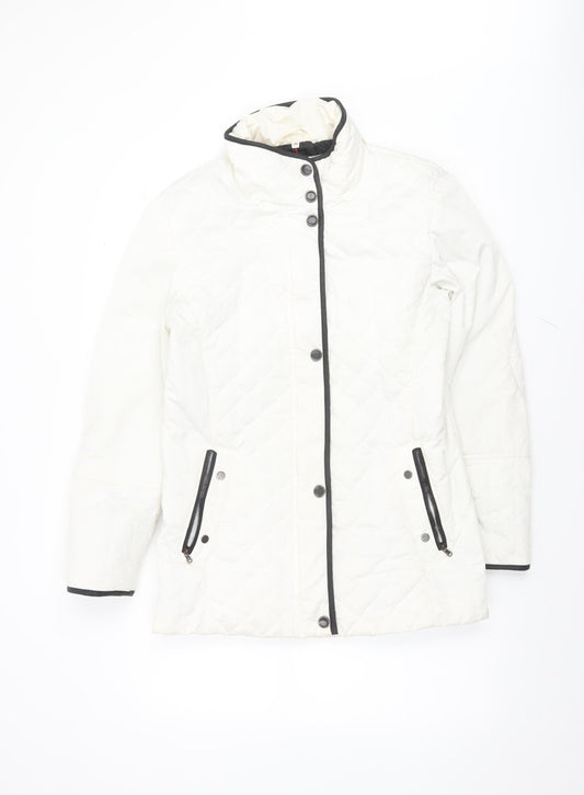 Womens UK Size 8 Frandsen White Quilted Coat