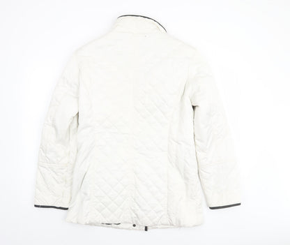 Womens UK Size 8 Frandsen White Quilted Coat