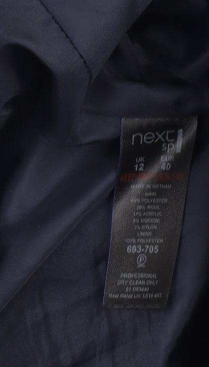 Womens UK Size 12 NEXT Blue Overcoat