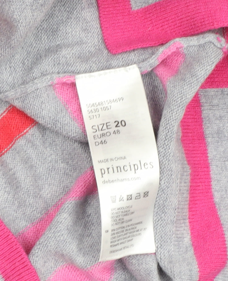 Womens UK Size 20 Principles Grey Pullover Jumper