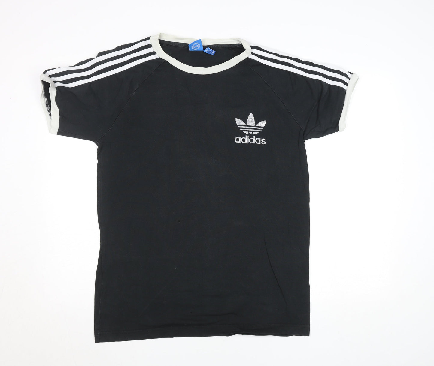 Adidas Men's Black Small Vintage Trefoil Sports T-Shirt