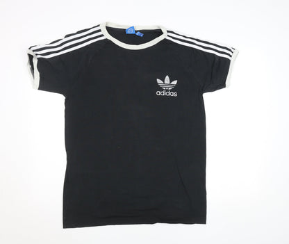 Adidas Men's Black Small Vintage Trefoil Sports T-Shirt