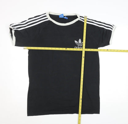 Adidas Men's Black Small Vintage Trefoil Sports T-Shirt