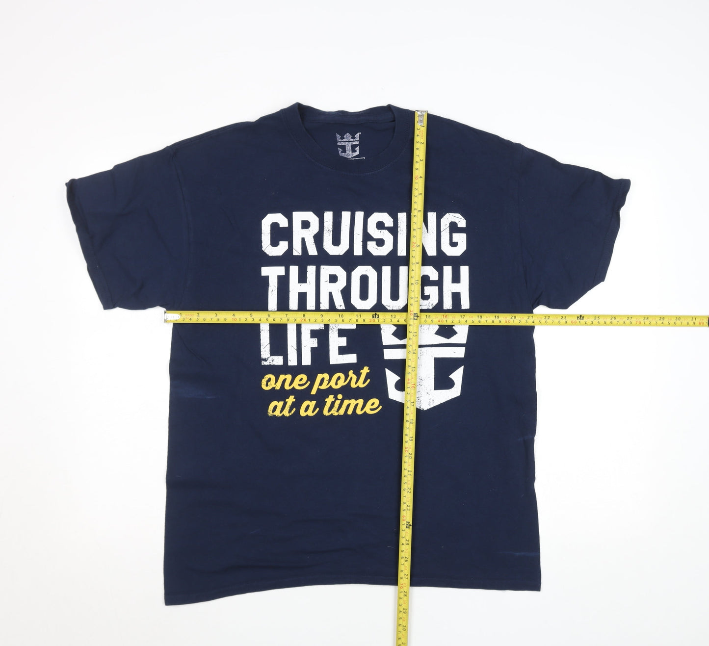 Royal Caribbean Men’s Blue Crew Neck Graphic Print T-Shirt Size L