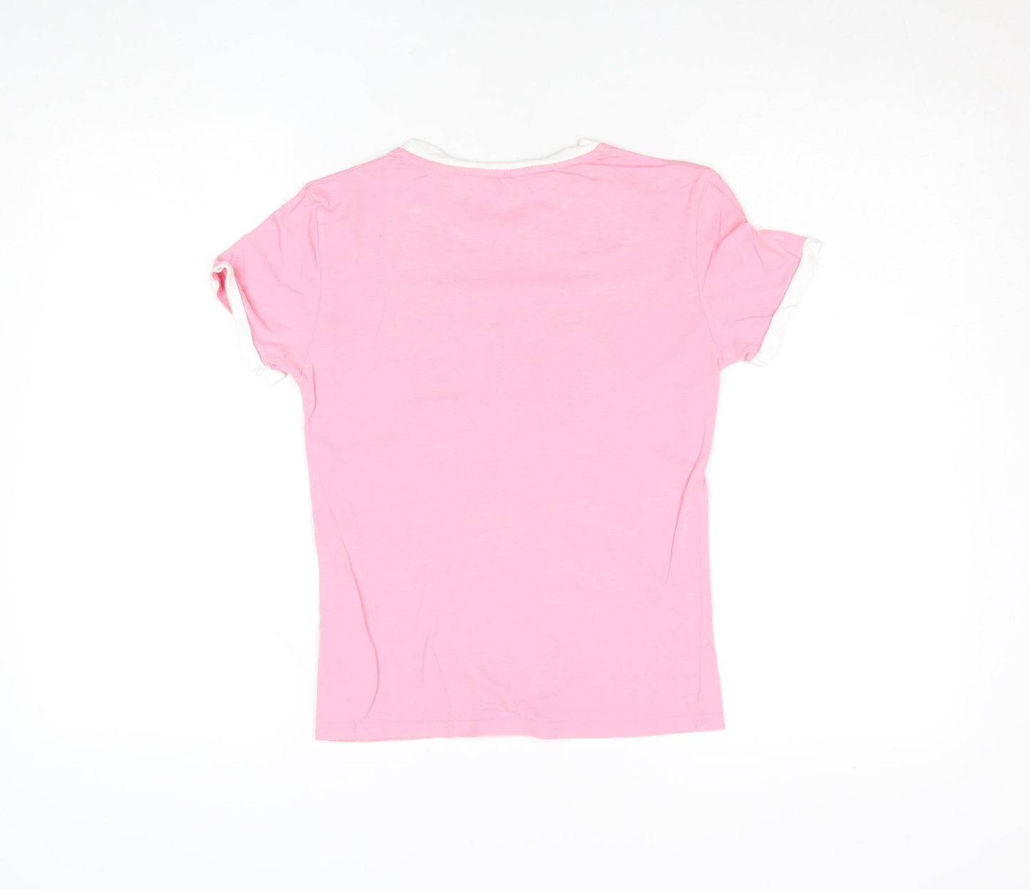 Jack Wills Women's Pink Ringer Cotton T-Shirt UK 8