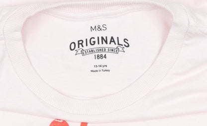 Teens UK Size 14 Marks and Spencer Pink Basic T-Shirt