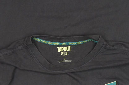 Tapout Men's Black Graphic Sports T-Shirt Size L 100% Cotton