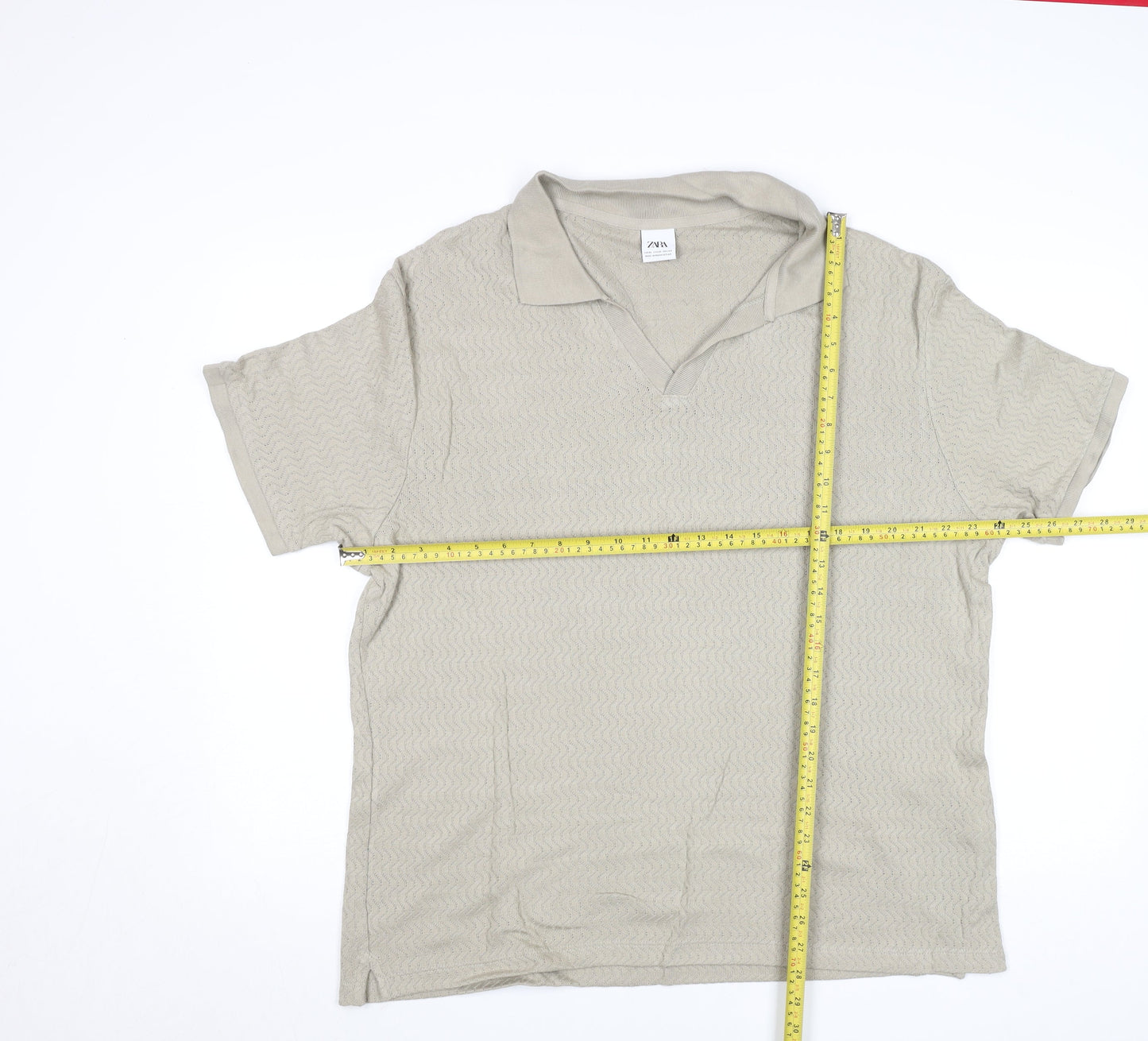 Mens UK Size L Zara Cotton Blend Polo Shirt