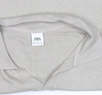 Mens UK Size L Zara Cotton Blend Polo Shirt