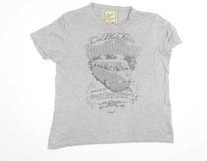 South Shore Mens Grey Graphic Beach Surf T-Shirt Size L