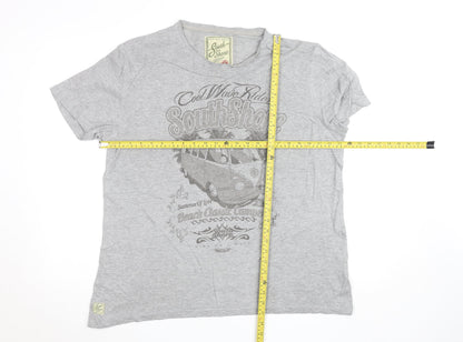 South Shore Mens Grey Graphic Beach Surf T-Shirt Size L