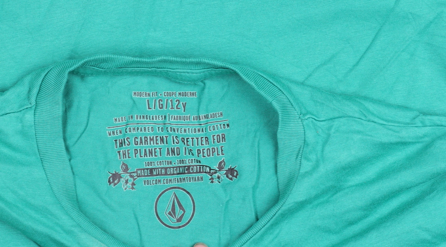 Boys UK Size 12 Years Volcom Green Basic T-Shirt