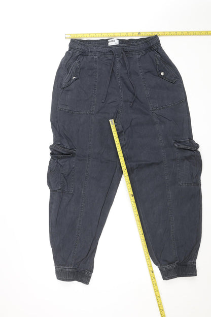 Primark Rita Ora Women's Black Cargo Twill Trousers Size 12